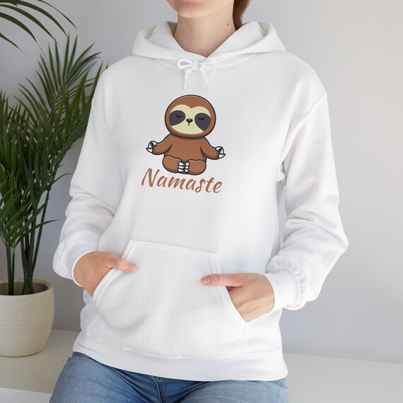 Namaste Cute Sloth Yoga Sweatshirt, Meditation Hoodie, Sloth Lover