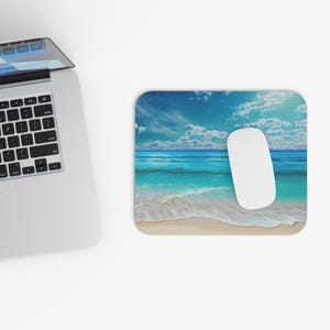 Mousepad Strand Entspannung, Schreibtischmatte Küsten Schreibtischmatte, Büro Accessoires, Schreibtischmatte Küstenlandschaft, Tropisches Dekor