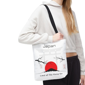 Japan Land of The Risen Sun Tote, Premium Tote Bag, Japanese Shopping Bag, Reusable Bag, Gift for Her, Travel Tote