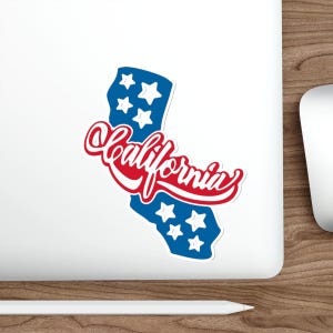California State Die-Cut Stickers, Waterproof Vinyl Decals, Laptop Stickers, Car Decals, Travel Accessories, California Souvenir