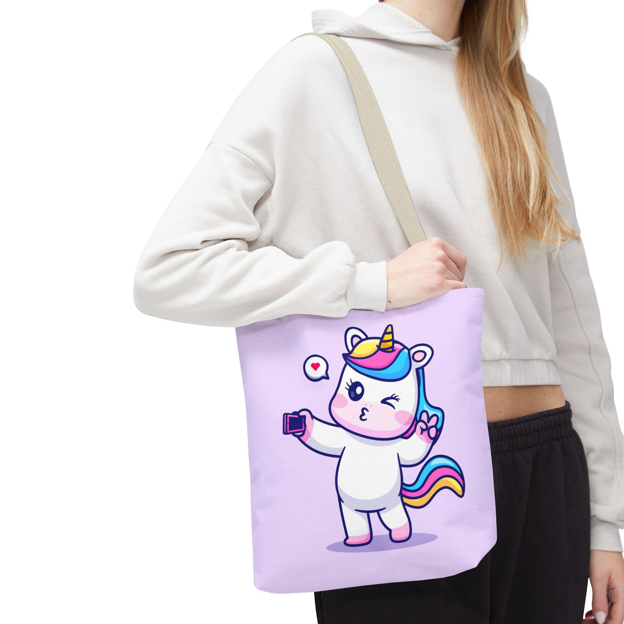 Bonita bolsa de selfie de unicornio, diseño de unicornio mágico