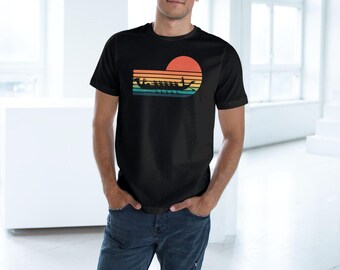 Retro Sunset Dragon Boat T-shirt: Vintage Nautical Tee