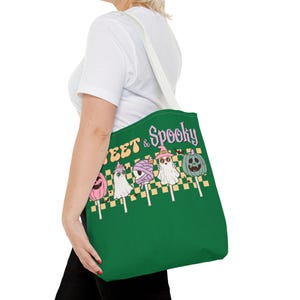 Sweet Spooky Tote Bag, Halloween Theme, Trick or Treat Bag, Gothic Carryall, Creepy Shopping Tote, Witchy Book Bag