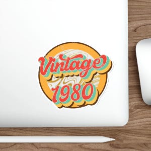 Retro Vintage 1980 Die-Cut Stickers, Decorative Stickers, Scrapbook Stickers, Laptop Stickers, Waterproof Stickers