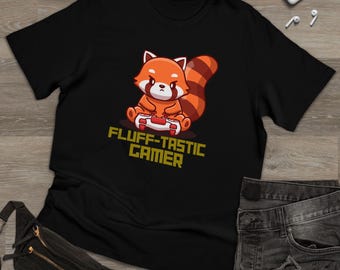 Zabawna koszulka z czerwoną pandą dla gracza: puszysta koszulka gamingowa