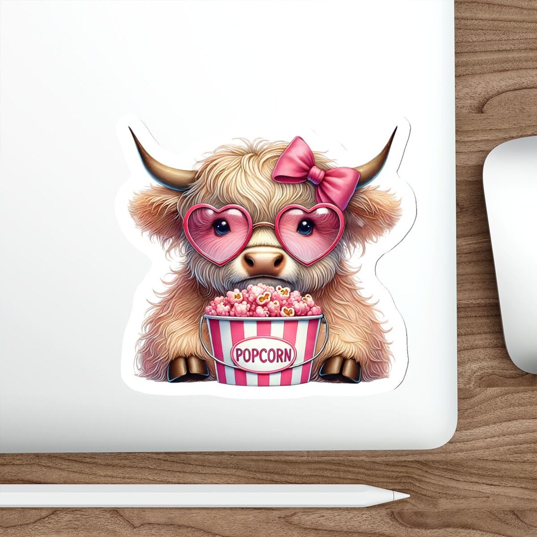 Highland Cow Die-cut Stickers - Adorable Animal Decals, Cute Cow ...