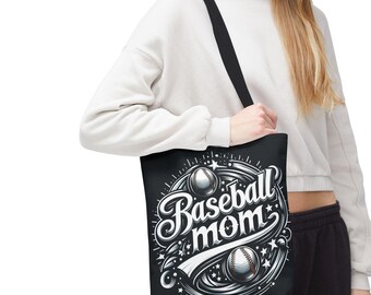 Baseball Mom Tote Bag, Premium Sports Mom Carryall, Softball Parent Gift, Mother&#39;s Day Reusable Shopping Bag, Team Supporter Shoulder