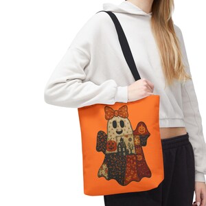 Cute Halloween Ghost Tote Bag, Spooky Fall Shopping Bag, Trick or Treat Bag, Pumpkin Tote, Unique Gift for Halloween Lovers