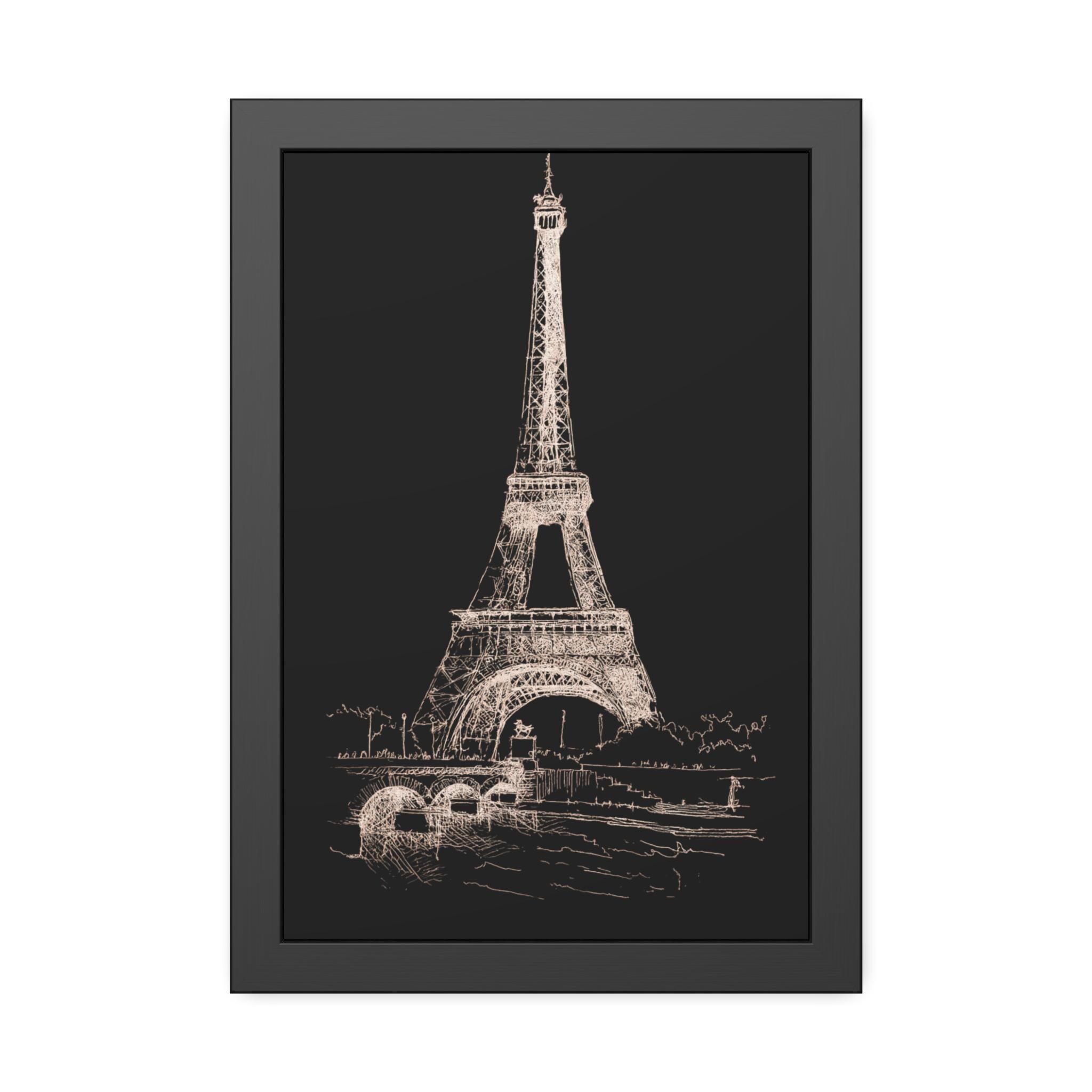エッフェル塔の額入りアートプリント：パリのホームデコレーション