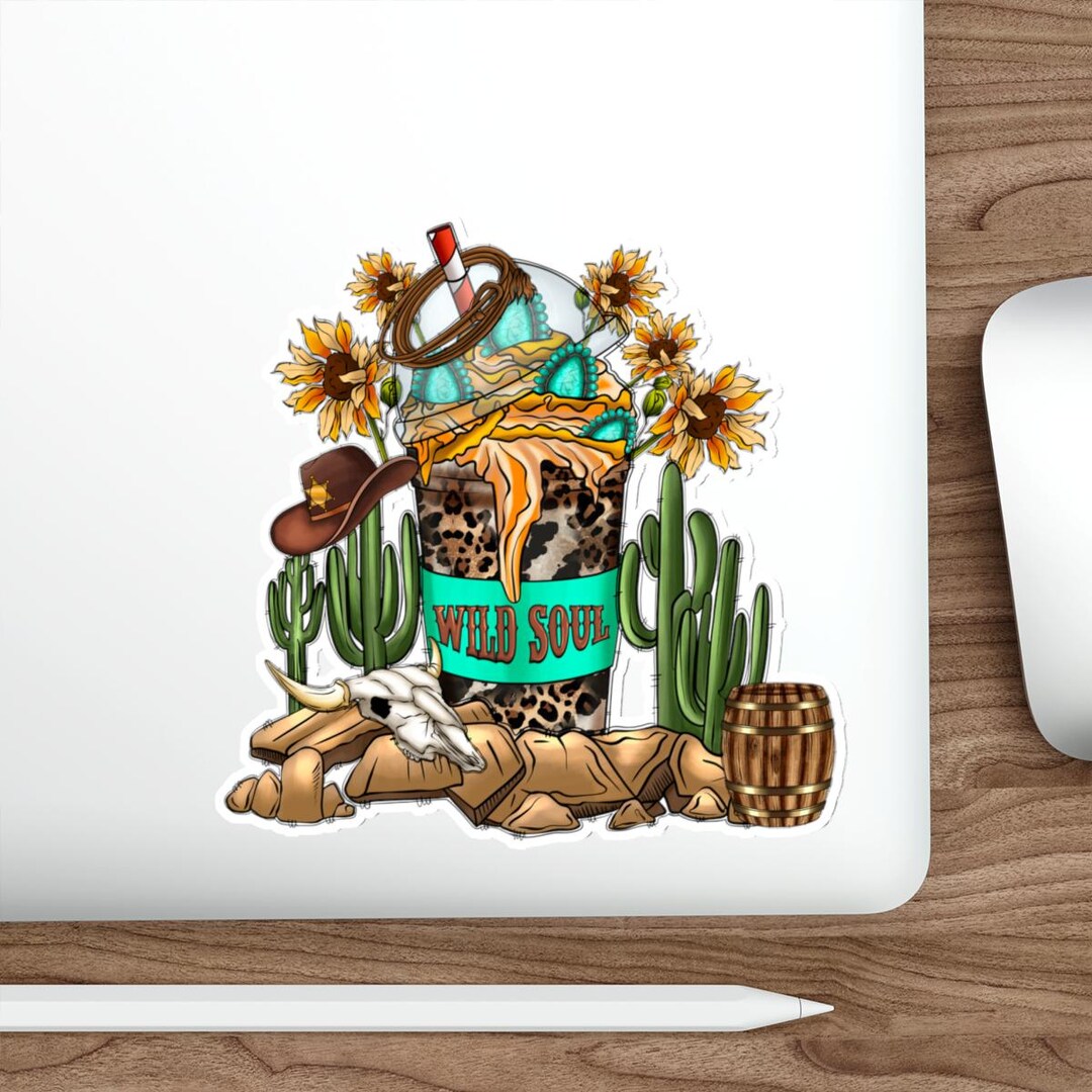 Cowhide Sticker Cowhide Coffee Die-cut Sticker: Western Wild Soul Vinyl Decal - Etsy