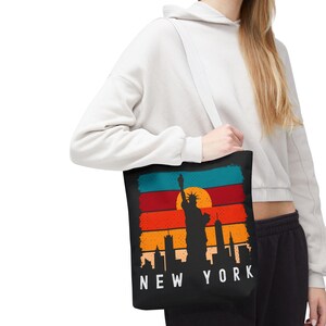 New York Retro Sunset Stripes Einkaufstasche