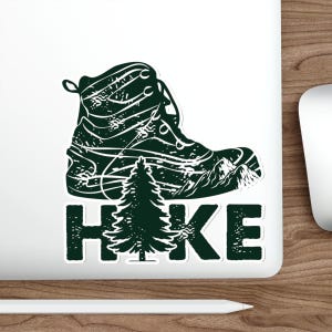 Outdoor Adventure Die-Cut Stickers, Hiking Stickers, Waterproof Decals, Mountain Sticker Set, Nature Lover Gift