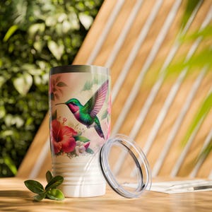 Colorful Hummingbird Tumblers for Nature Lovers, Floral Travel Mugs, Eco-Friendly Drinkware, Gift for Her, Summer Vibes, Outdoor Adventures