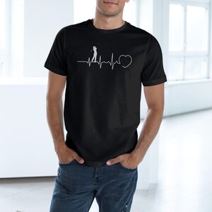 Golf Heartbeat Unisex Deluxe T-shirt, Golf Lover Tee, Golfing Shirt, Sports Apparel, Athletic Wear