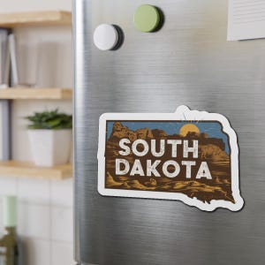 South Dakota Magnet: Retro Vintage State Souvenir