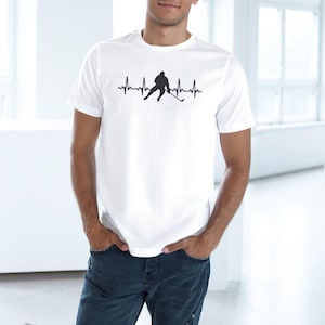 Hockey Player Heartbeat Unisex T-shirt, Premium Tee, Sports Fan Shirt, Hockey Lover Gift, Athletic Wear