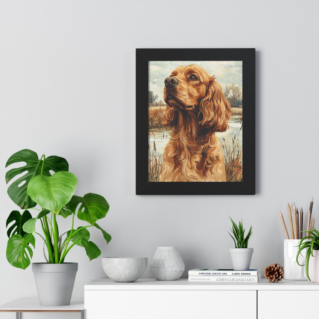 Cocker Spaniel Dog Art Print Framed Vertical Poster | Pet Lover Wall ...