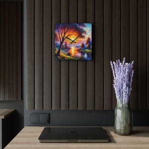 Impressionist Effect Acrylic Wall Clock, Realistic Painting Effect, Home Decor, Unique Artistic Acrylic Clock