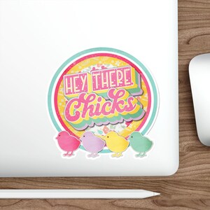 Playful Die-Cut Stickers for Spring Decor, Cute Chick Stickers, Fun Laptop Decals, Gift for Kids, Easter Decorations