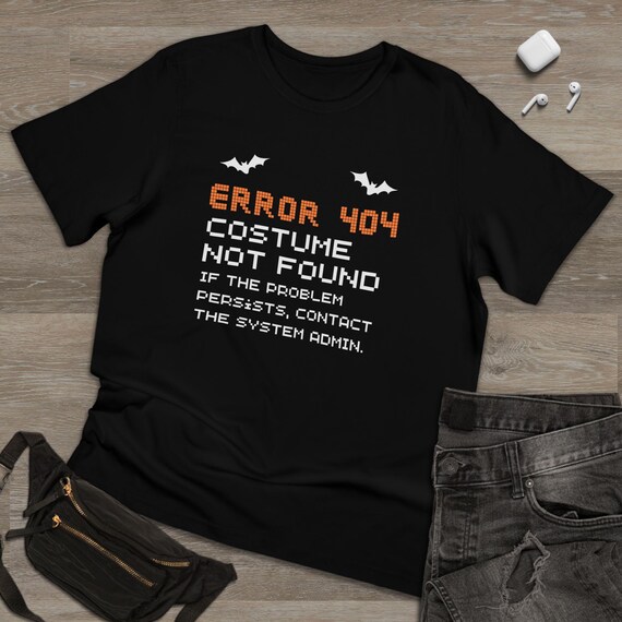Maglietta Halloween Divertente: 'Errore 404 Costume Non Trovato' Uomo/Donna - Foto 4