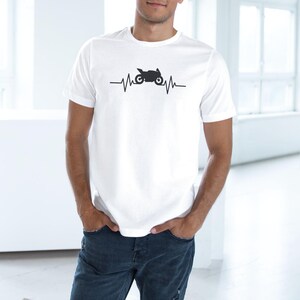 Motorcycle Heartbeat Unisex Deluxe T-shirt, Biker Tee, Motorcycle Lover Gift, Graphic Tee