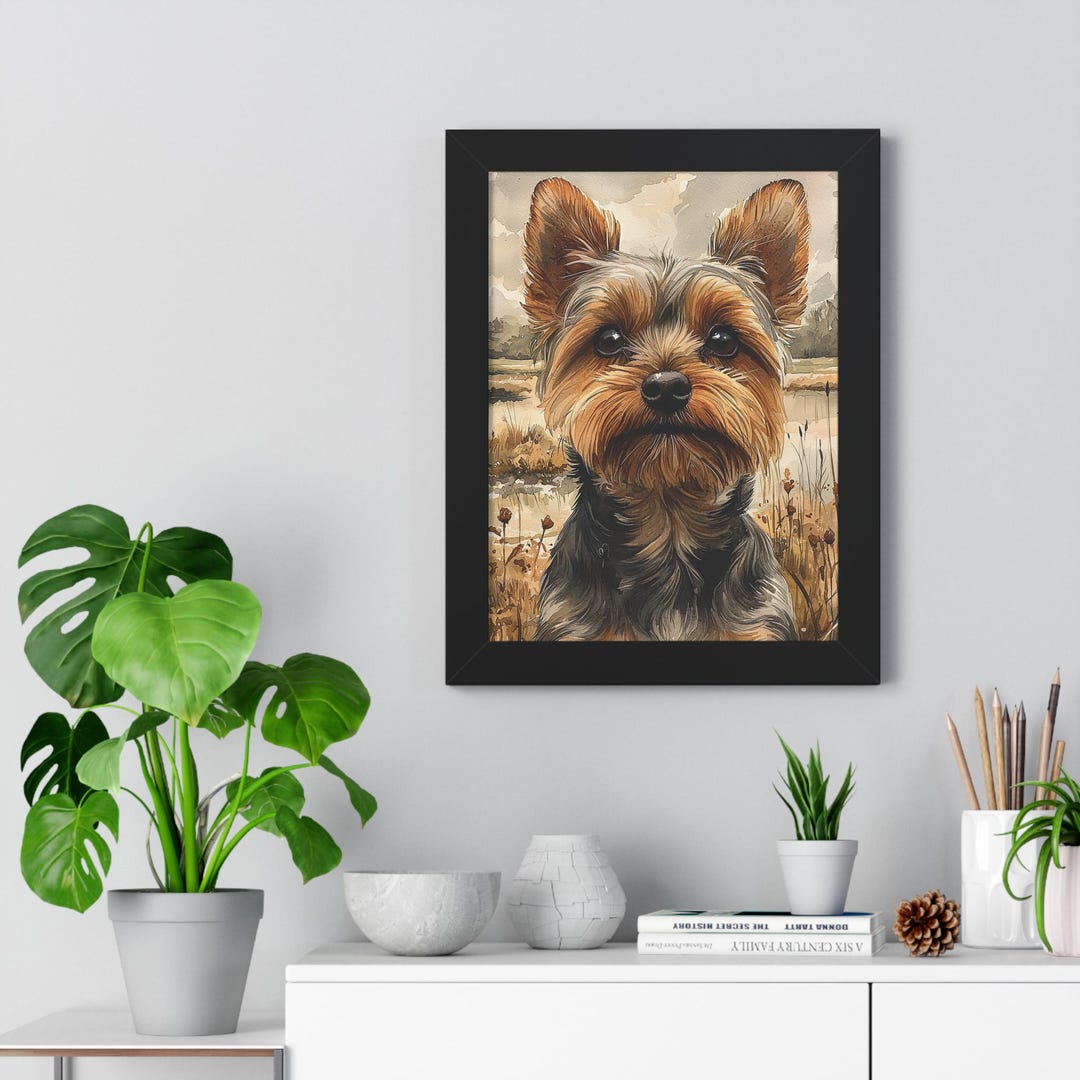 Yorkie Dog Art Print | Pet Portrait, Framed Poster - Etsy