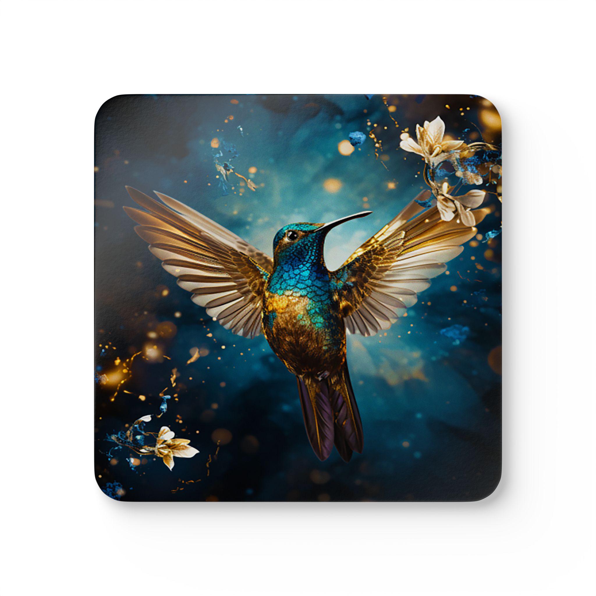 ハミングバードコースターセット：自然をモチーフにした光沢のある