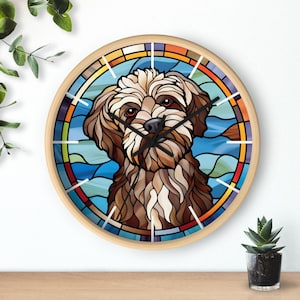 Shih Tzu Glasmalerei-Effekt Uhr: Stiller Hundeliebhaber Dekor