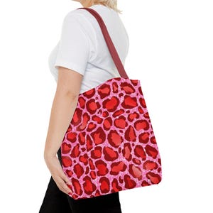 Pink Leopard Print Tote Bag: Exotic Valentine Pattern