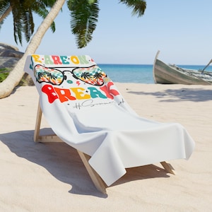 Summer Sunglasses Palm Trees Retro Vintage Beach Towel,Large Beach Towel, Retro Beach Towel, Summer Beach Towel