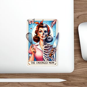 Adesivos de tarô Unhinged Mom, adesivos de vinil à prova d'água, adesivos para laptop, adesivos para carro, adesivos para telefone, adesivos para garrafa de água