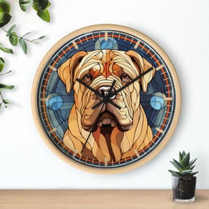Chinese Shar Pei Dog Wall Clock, Stained Glass Effect, Silent Clock, Pet Lover Gift, Unique Home Decor, Dog Breed Clock, Dog Mom Present