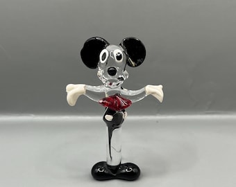 Vintage Mundgeblasene Glas Micky Maus Figur - Disney Art Glass
