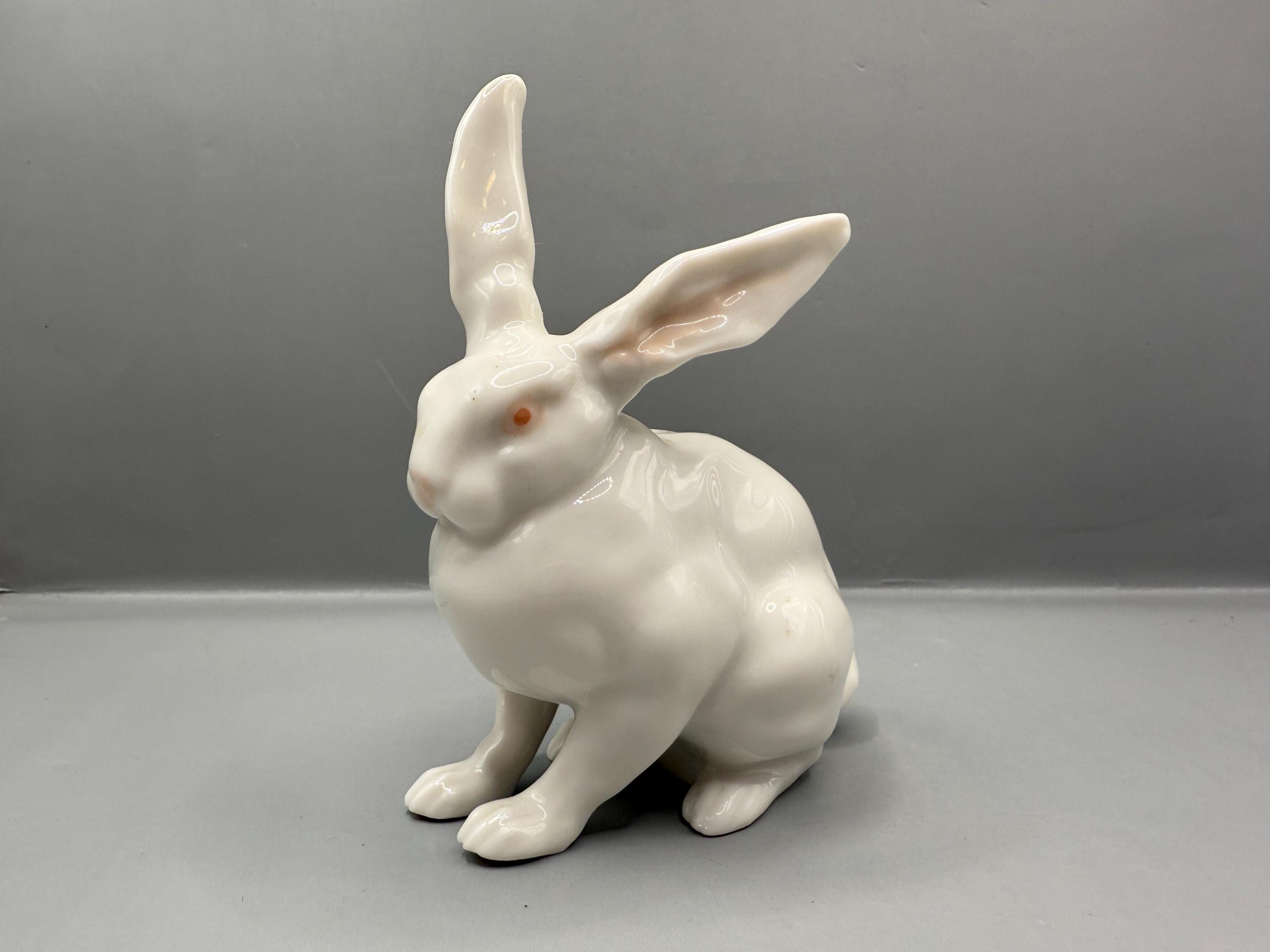 Vintage Hutschenreuther Porcelain Rabbit Figurine – Elegant German