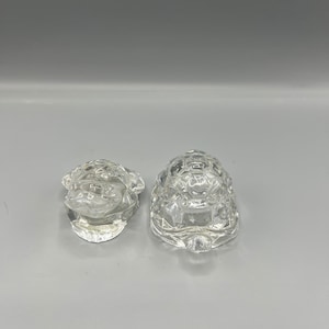 Gorham Crystal Figural Frog and Turtle Salt & Pepper Set