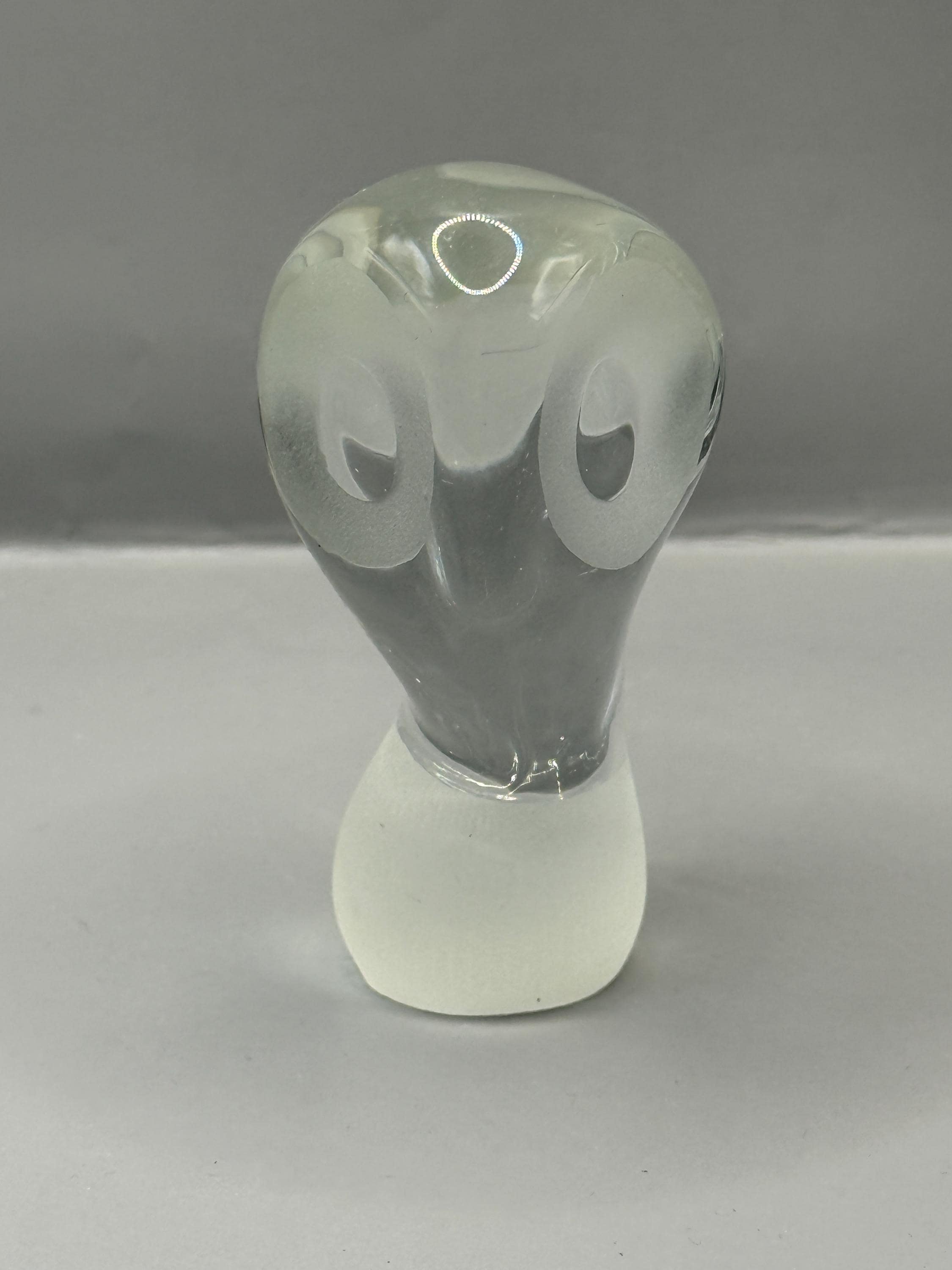 Vintage Reijmyre Clear Glass Owl Figurine | Scandinavian Art Glass | Swedish Mid-Century Decor
