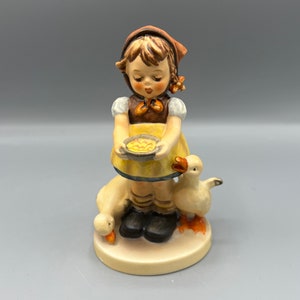 Vintage Goebel Hummel #197 "Be Patient" TMK-5 1972-1979, West German figurine, porcelain collectible, Girl with geese