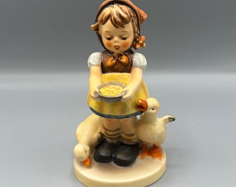 Vintage Hummel Figurine: &quot;Be Patient&quot; Girl with Geese, TMK-5