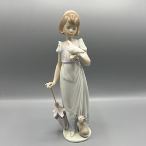 小物 Nao NAO by LLADRO Figurine Autumn Stroll 1995 Lady Pink Dress