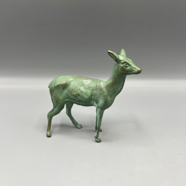 Vintage Cast Metal Miniature Deer Figurine