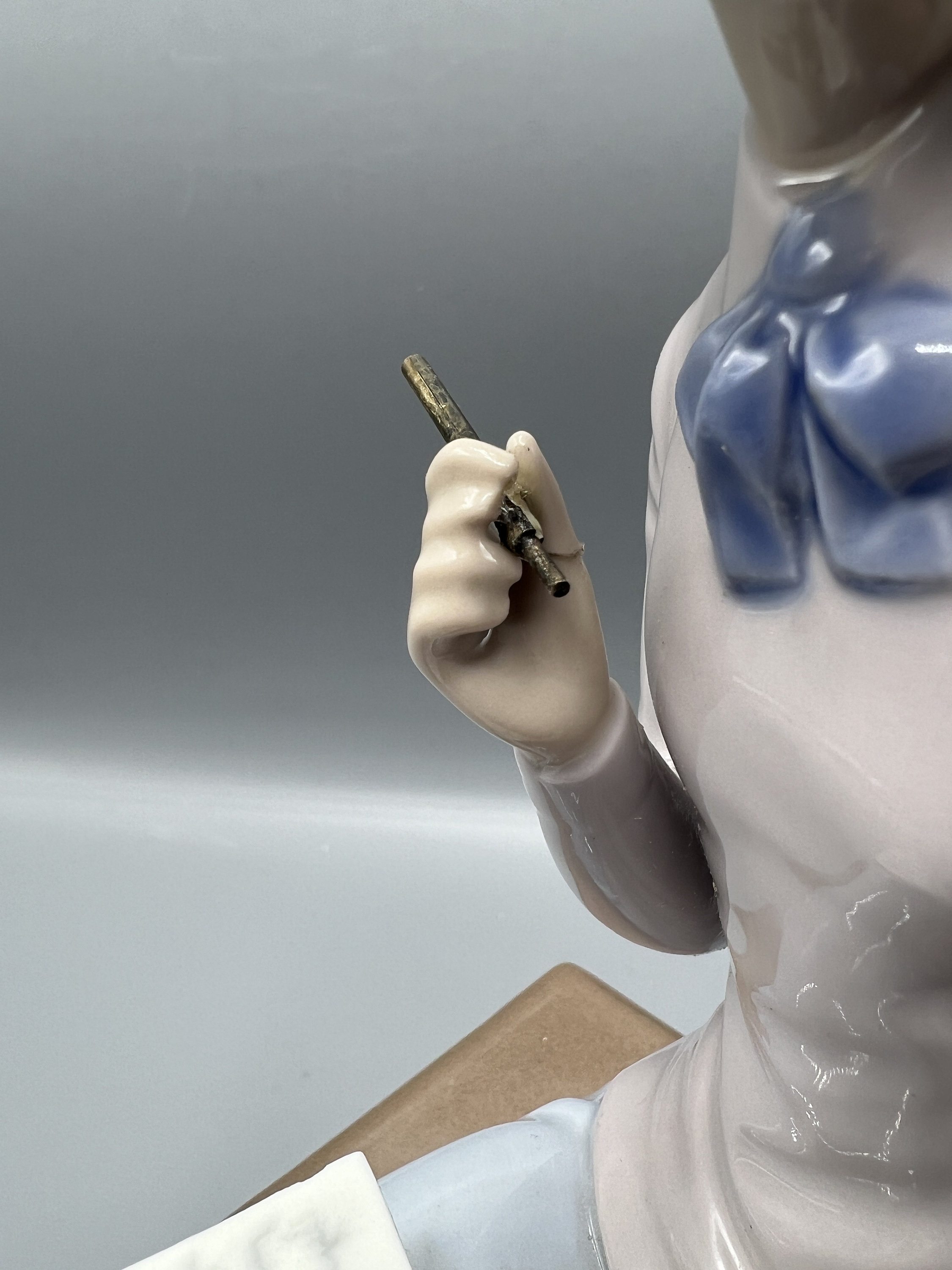 Vintage NAO Lladro Porcelain Secretary Figurine - #0402 (repaired