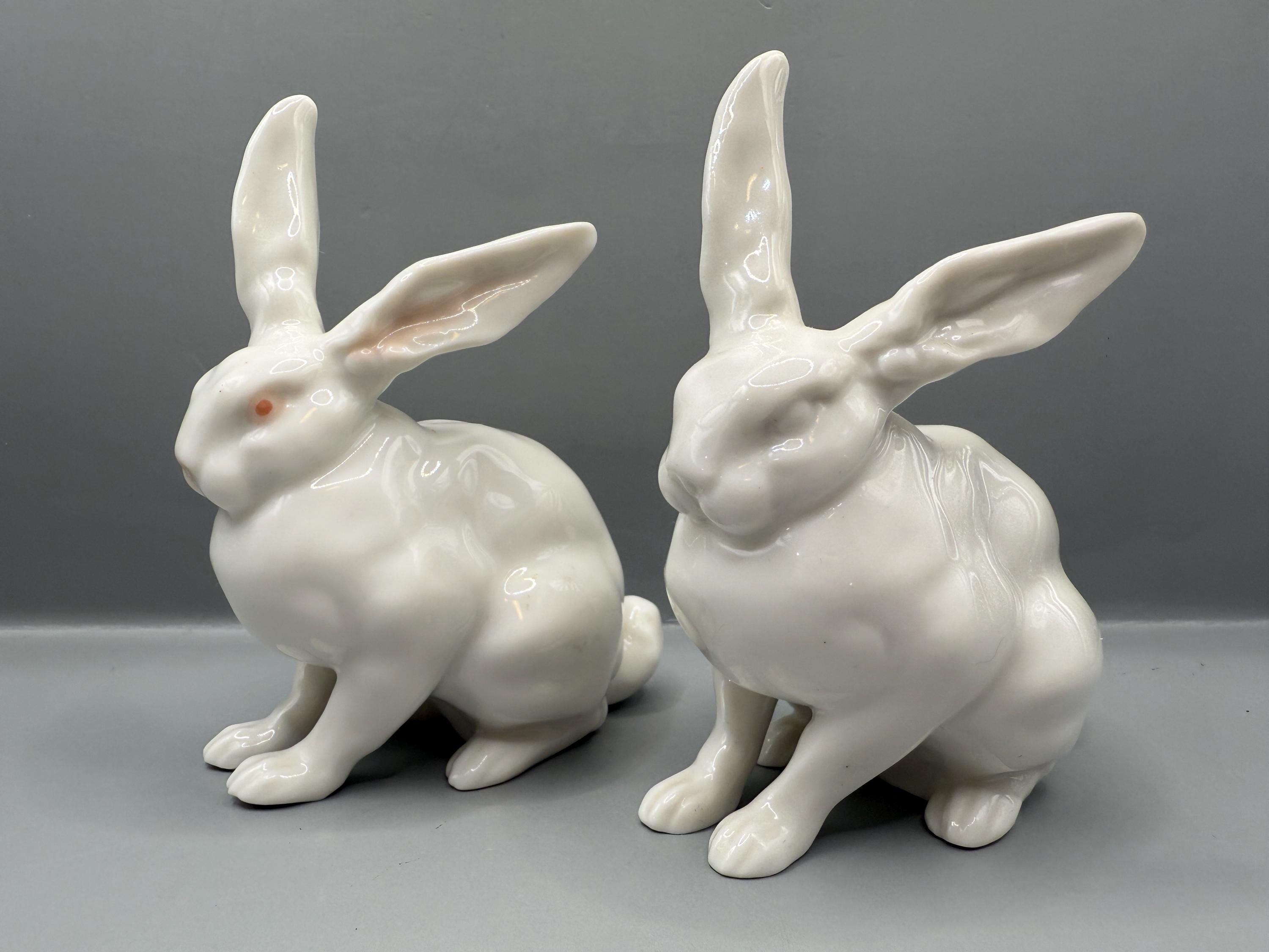 Vintage Hutschenreuther Porcelain Rabbit Figurine – Elegant German