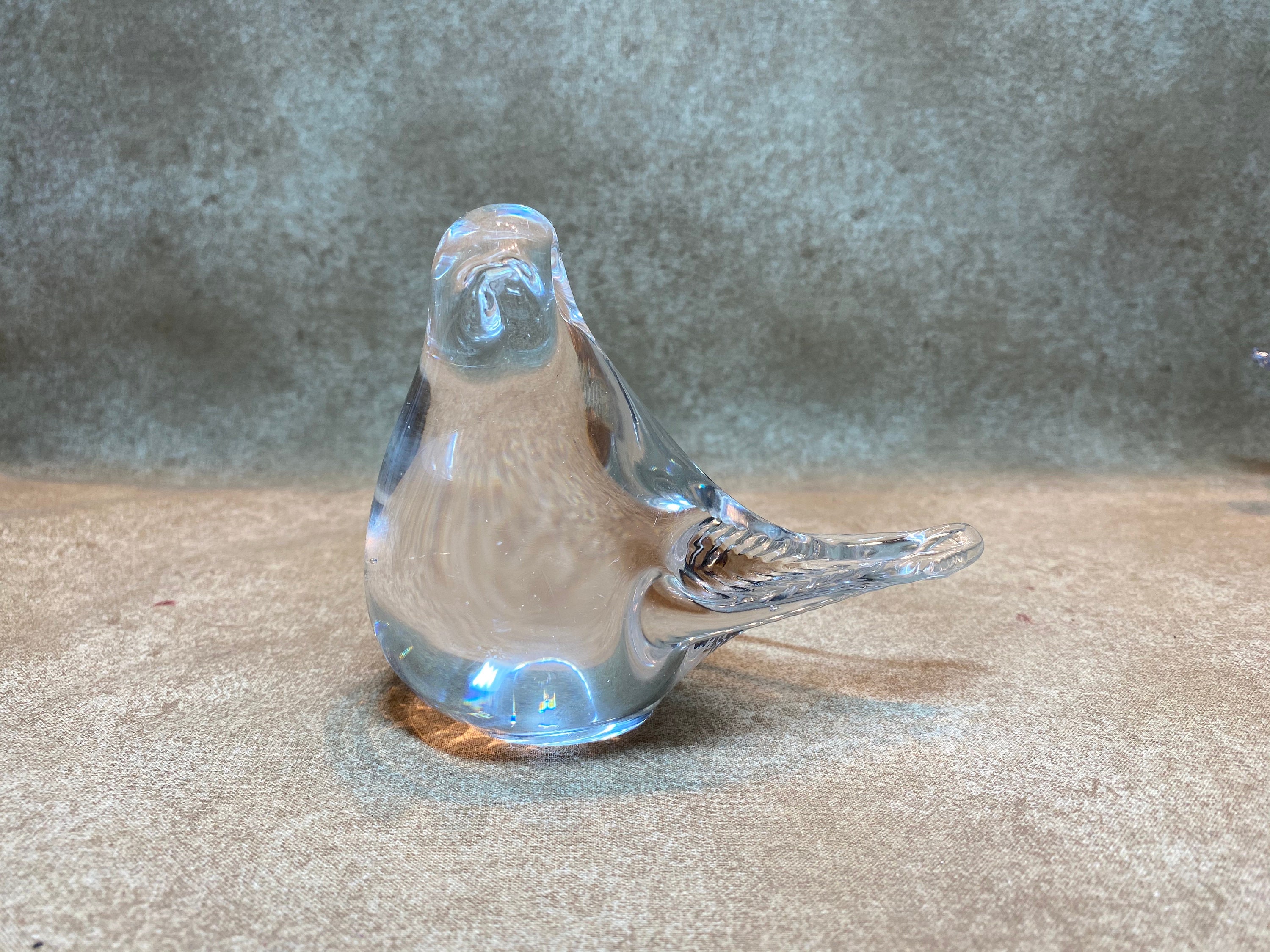 Vintage Art Glass Hand Blown Bird Figurine Paperweight Etsy