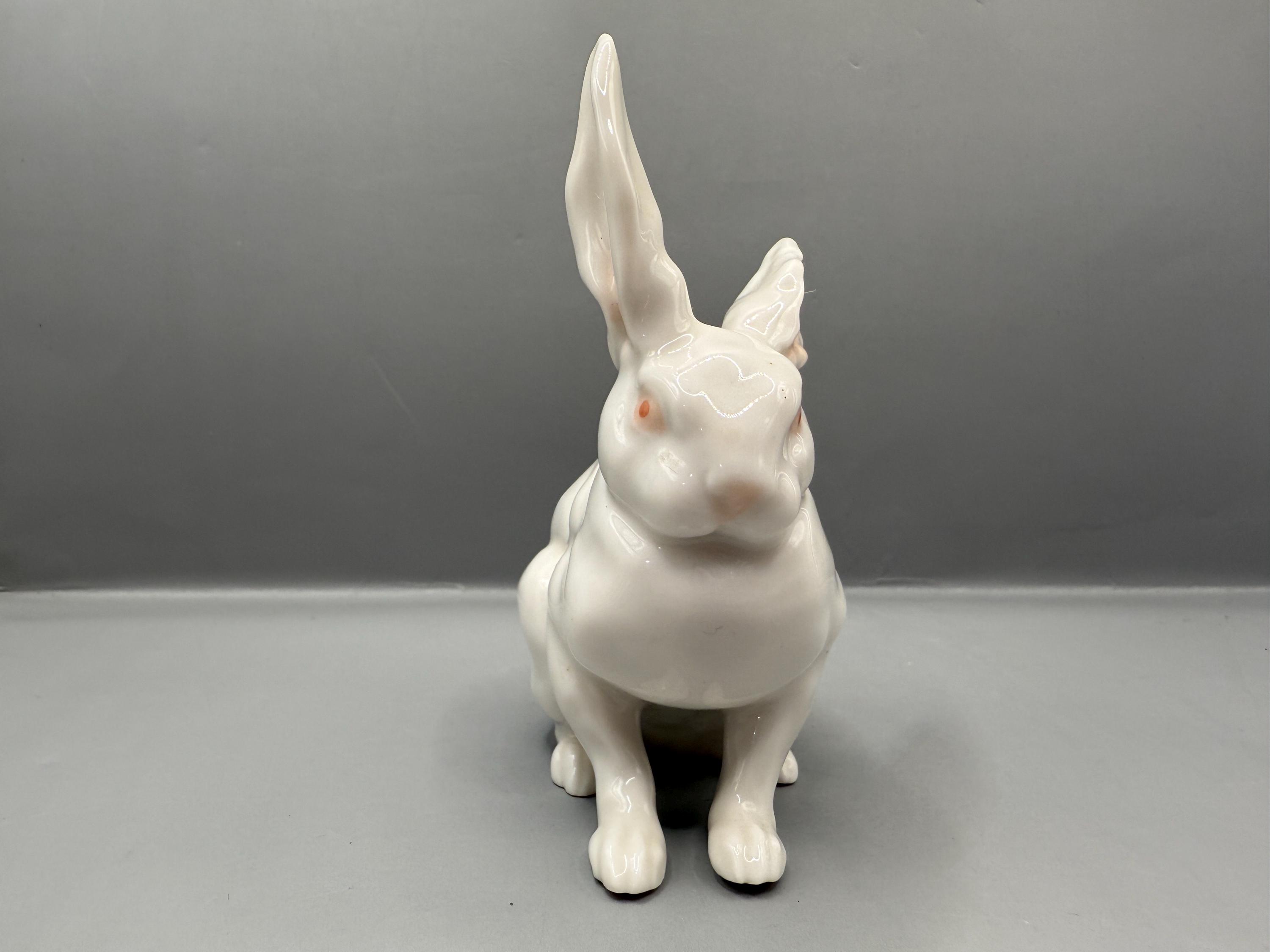 Vintage Hutschenreuther Porcelain Rabbit Figurine – Elegant German