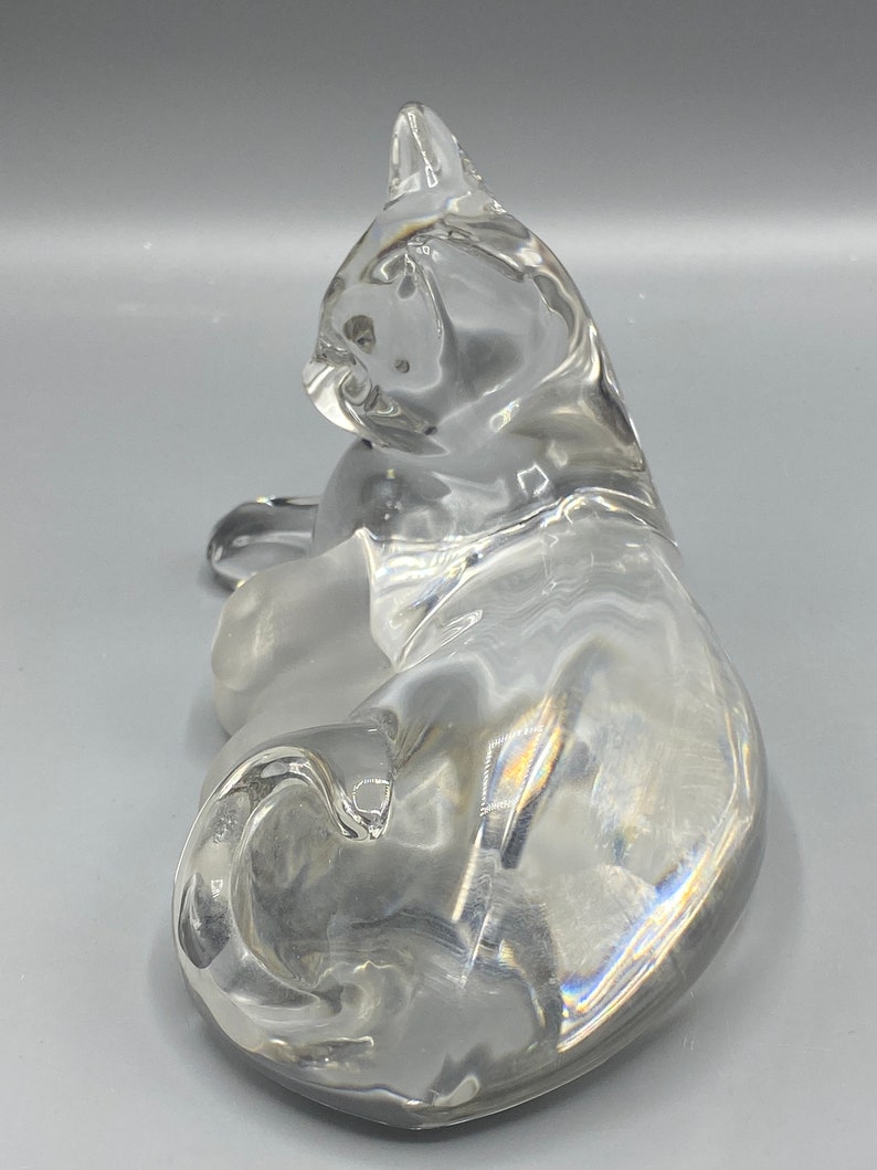Vintage Lenox Clear Crystal Cat Figurine Graceful Embrace Etsy