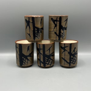 Vintage Hand Painted Ceramic Japanese OMC Tea Cups