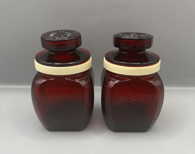 Vintage Mosser Ruby Red Glass Covered Sugar Bowl/jar - Etsy