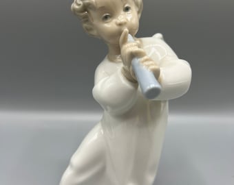 ヴィンテージ リヤドロ フルートを持つ天使の磁器製置物 #4540 - Etsy 日本