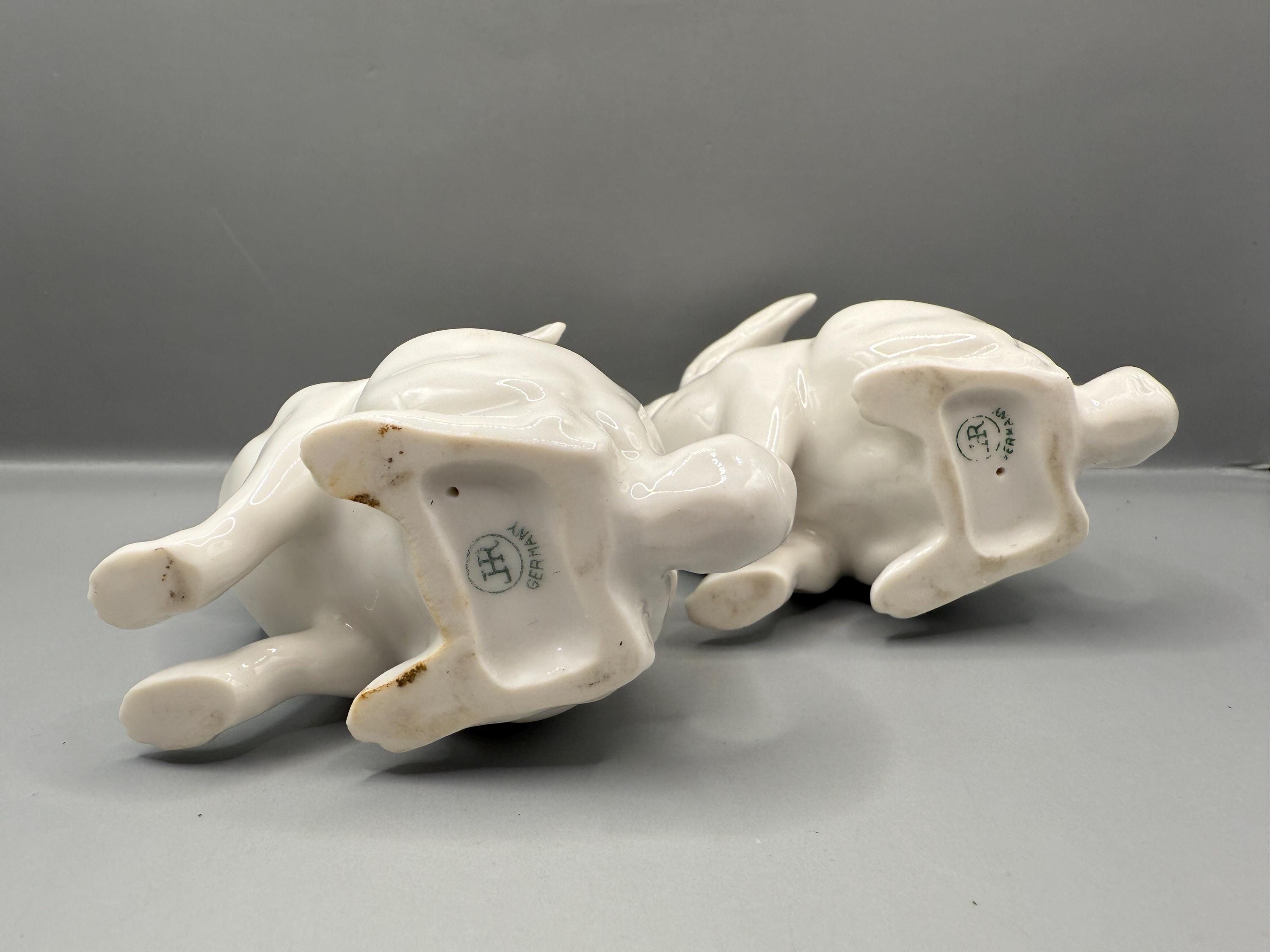 Vintage Hutschenreuther Porcelain Rabbit Figurine – Elegant German