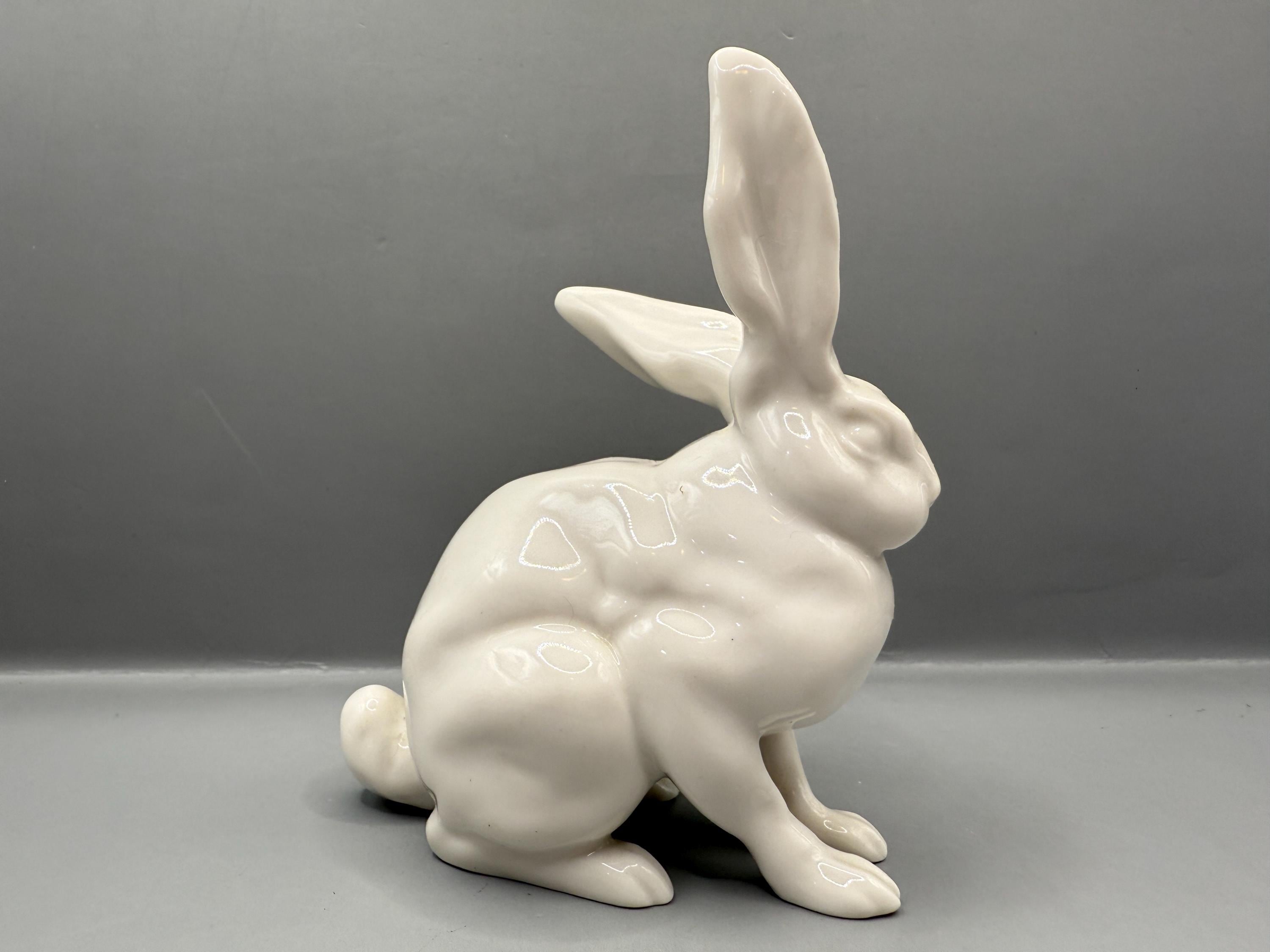 Vintage Hutschenreuther Porcelain Rabbit Figurine – Elegant German